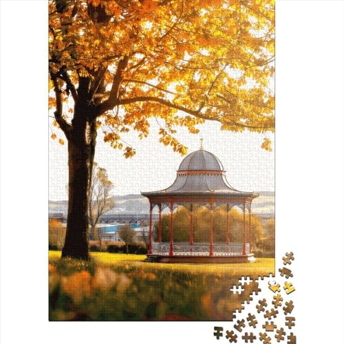 Magdalen Green Bandstand Puzzle 1000 Teile für Erwachsene Holzpuzzle Lernspiele für Kinder 1000 Teile (75x50cm) von QASEYIPV