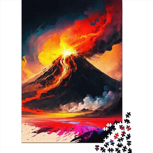Malen Vulkan 1000 Teile Papier Puzzle für Erwachsene Puzzle Weihnachtsgeschenke Lernspiel Herausforderung Spielzeug 1000 Teile (38x26cm) von QASEYIPV