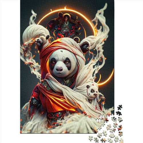 Master Panda Puzzle 1000 Teile für Erwachsene, Halloween-Geschenk, Puzzle, Lernspiel, Herausforderung, Spielzeug, 1000 Teile (38 x 26 cm) von QASEYIPV