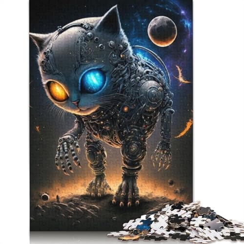 Mechanische Katzenpuzzles für Erwachsene, 1000 Teile, Mechanische Puzzles für Jugendliche ab 12 Jahren, Weihnachtsgeschenke, 1000 Teile (75x50cm) von QASEYIPV