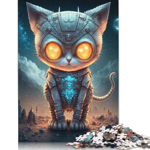 Mechanische Puzzles für Erwachsene, Katzenform, 1000 Teile, für Jugendliche ab 12 Jahren, Weihnachtsgeschenke, 1000 Teile (38 x 26 cm) von QASEYIPV
