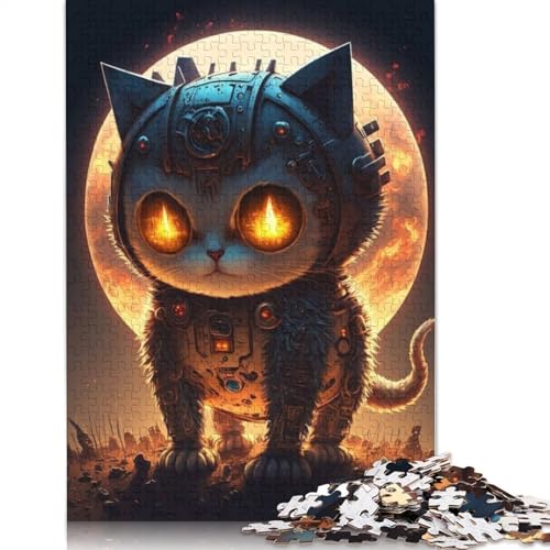 Mechanische Puzzles für Erwachsene, Katzenform, 1000 Teile, für Jugendliche ab 12 Jahren, Weihnachtsgeschenke, 1000 Teile (38 x 26 cm) von QASEYIPV