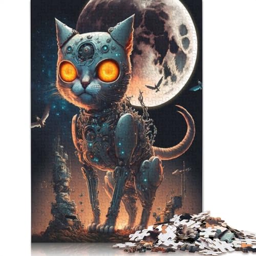 Mechanisches Katzenpuzzle für Erwachsene, 1000 Teile (75 x 50 cm), Lernspiel, 1000 Teile (75 x 50 cm) von QASEYIPV
