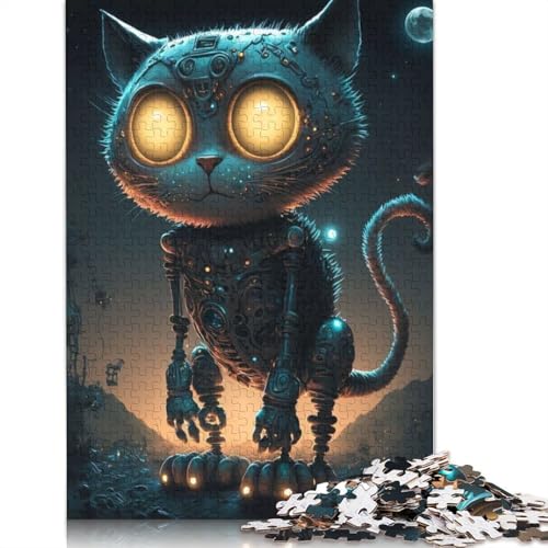 Mechanisches Puzzle, 1000 Teile, Katzen-Design, für Erwachsene und Jugendliche, Lernspiele für Zuhause, Spielzeug, 1000 Teile (38 x 26 cm) von QASEYIPV