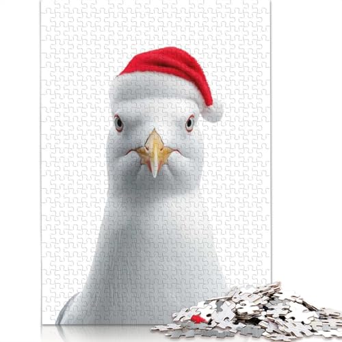 Möwe mit Weihnachtsmannmütze, Puzzle, freundliche Materialien, 100% recycelter Karton, Puzzle für Erwachsene und Kinder, 1000 Teile (75 x 50 cm) von QASEYIPV