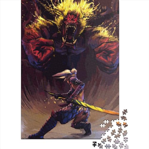 Monster Fight quadratisches Puzzle, 1000 Teile, für Erwachsene, Holzpuzzle, Lernspiel für Kinder, 1000 Teile (75 x 50 cm) von QASEYIPV