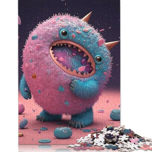 Monster-Puzzle, 1000 Teile, aus Holz, für Erwachsene und Jugendliche, Familienspiel, Weihnachtsgeschenke, 1000 Teile (75 x 50 cm) von QASEYIPV