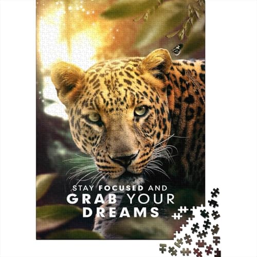 Motivational Puzzle 1000 Teile für Erwachsene, Halloween-Geschenk, Holzpuzzle für Erwachsene, Familienspaß und Spieleabend, 1000 Teile (75x50cm) von QASEYIPV