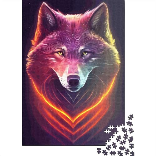 Mystic Wolf Holzpuzzle, 1000 Teile, für Erwachsene, Lernspiel, 75 x 50 cm von QASEYIPV
