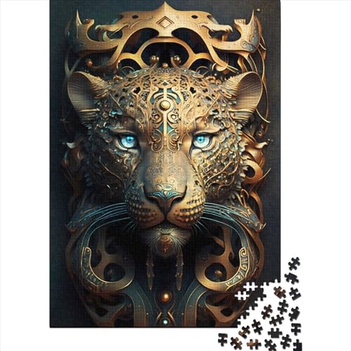 Mystisches Puzzle, 1000 Teile, kosmischer Leopard für Erwachsene, Halloween-Geschenk, Lernspielzeug, 1000 Teile (75 x 50 cm) von QASEYIPV