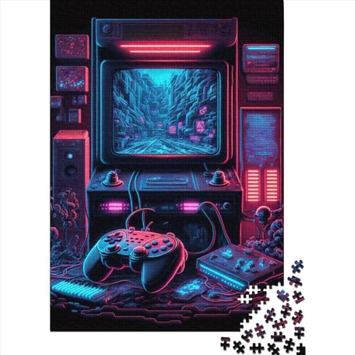 Neon-Papierpuzzle für Erwachsene, 1000 Teile, Lernspiel, Herausforderung, 1000 Teile (38 x 26 cm) von QASEYIPV
