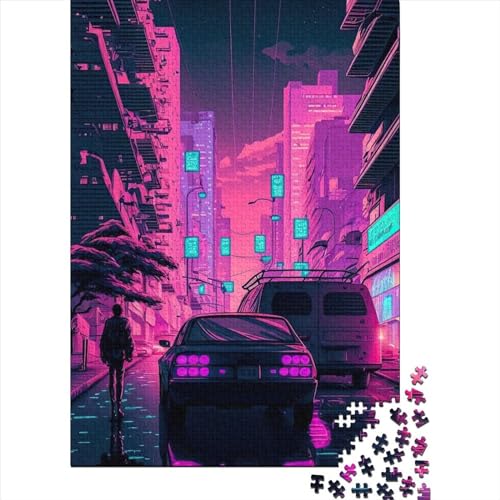 Neon-Puzzle, New York City, 1000 Teile, für Erwachsene ab 14 Jahren, 1000 Teile (38 x 26 cm) von QASEYIPV
