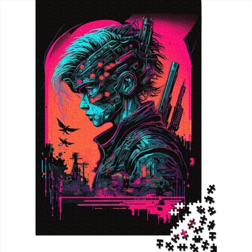 Neon Robots Puzzle für Erwachsene, 1000 Teile, Puzzle für Erwachsene und Jugendliche ab 12 Jahren, Geschenke für Heiligabend, 1000 Teile (38x26cm) von QASEYIPV