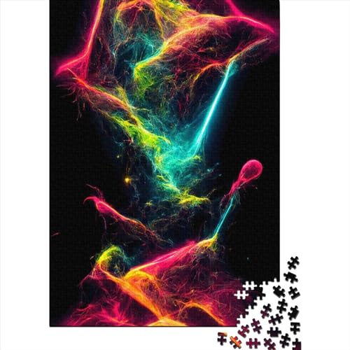 Neon Universe Puzzle 1000 Teile für Erwachsene, Halloween-Geschenk, Puzzle, Lernspiel, Herausforderung, Spielzeug, 1000 Teile (75x50cm) von QASEYIPV