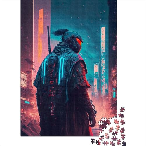 Neon1 Samurai-Holzpuzzle, 1000 Teile, Lernspielzeug, 1000 Teile (75 x 50 cm) von QASEYIPV