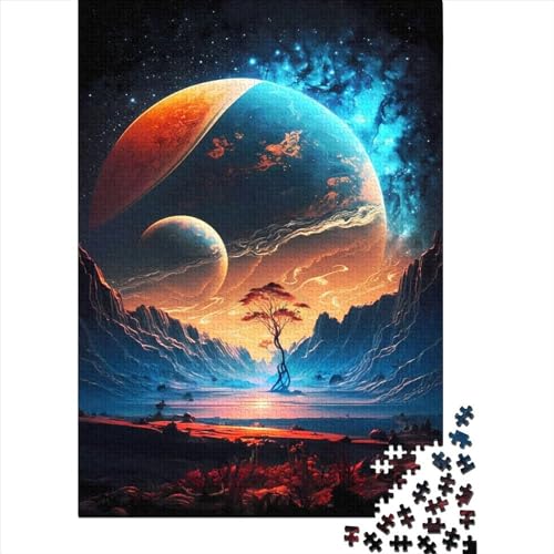 New Earth Universe Cosmos 1000 Teile Puzzle für Erwachsene und Jugendliche, Holzpuzzle, Lernspiel, Herausforderung, Spielzeug, Geburtstagsgeschenke, 1000 Teile (75x50cm) von QASEYIPV