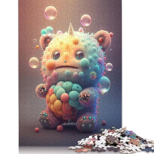 Niedliche Monster Puzzle 1000 Teile, Holzpuzzle für Erwachsene und Jugendliche, Familienspiel, Geschenke für Heiligabend, 1000 Teile (75x50cm) von QASEYIPV