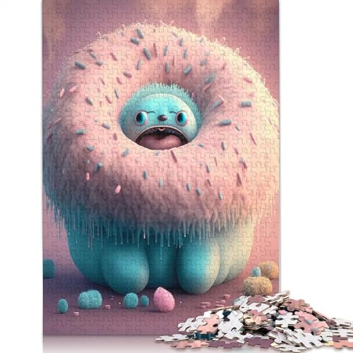 Niedliche Monster Puzzle 1000 Teile, Holzpuzzle für Erwachsene und Jugendliche, Familienspiel, Geschenke für Heiligabend, 1000 Teile (75x50cm) von QASEYIPV