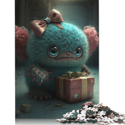 Niedliche Monster Puzzle 1000 Teile für Erwachsene, Halloween-Geschenk, Holzpuzzle für Erwachsene und Jugendliche, 1000 Teile Lernpuzzle (75x50cm) von QASEYIPV