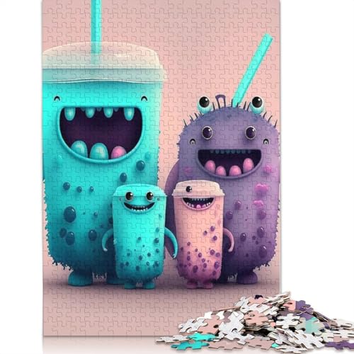 Niedliche Monster Puzzle 1000 Teile für Erwachsene, Halloween-Geschenk, Holzpuzzle für Erwachsene und Jugendliche, 1000 Teile Lernpuzzle (75x50cm) von QASEYIPV