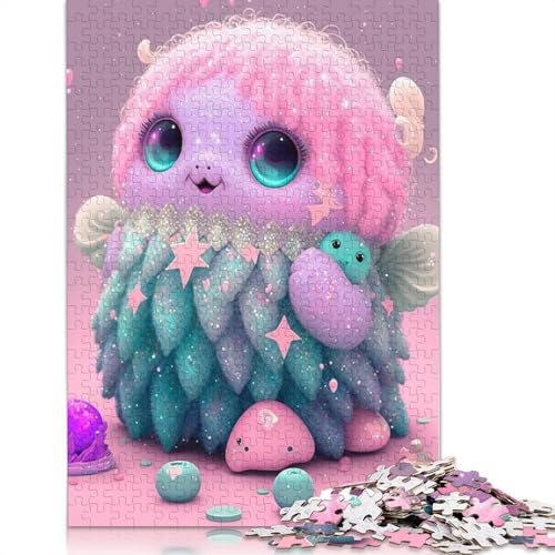 Niedliche Monster Puzzle 1000 Teile für Erwachsene, Holzpuzzle, Lernspiel für Erwachsene Teenager, 1000 Teile (75x50cm) von QASEYIPV