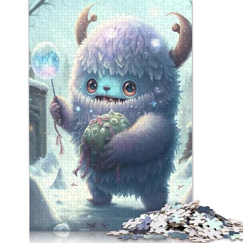 Niedliche Monster Puzzle 1000 Teile für Erwachsene, Holzpuzzle, Lernspiel für Erwachsene Teenager, 1000 Teile (75x50cm) von QASEYIPV