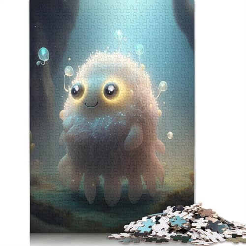 Niedliche Monster Puzzle 1000 Teile für Erwachsene, Holzpuzzle für Erwachsene, Teenager, Männer und Frauen, Geschenk 1000 Teile (75x50cm) von QASEYIPV