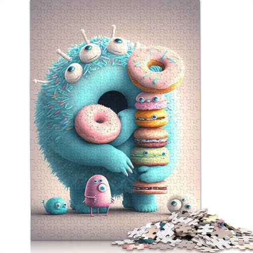 Niedliche Monster Puzzle für Erwachsene, 1000 Teile, Puzzle für Erwachsene und Jugendliche ab 12 Jahren, Geschenke für Heiligabend, 1000 Teile (38 x 26 cm) von QASEYIPV