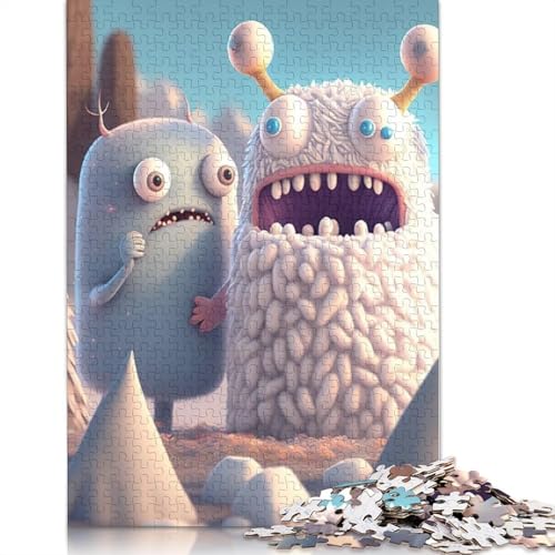 Niedliche Monster Puzzle für Erwachsene und Teenager, 1000 Teile, Holzpuzzle für Erwachsene, Puzzle für Jugendliche ab 12 Jahren, Weihnachtsgeschenke, 1000 Teile (75x50cm) von QASEYIPV