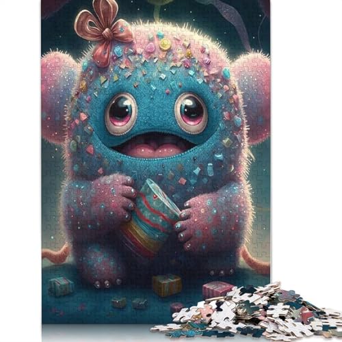 Niedliche Monster Puzzle für Erwachsene und Teenager, 1000 Teile, Holzpuzzle für Erwachsene, Puzzle für Jugendliche ab 12 Jahren, Weihnachtsgeschenke, 1000 Teile (75x50cm) von QASEYIPV