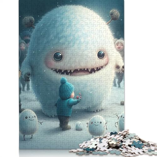 Niedliche Monster Puzzle für Erwachsene und Teenager, 1000 Teile, Holzpuzzle für Erwachsene, Puzzle für Jugendliche ab 12 Jahren, Weihnachtsgeschenke, 1000 Teile (75x50cm) von QASEYIPV