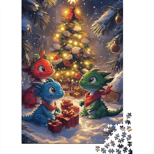 Niedliches Drachen-Puzzle, herausfordernd und knifflig, 100% recycelter Karton, Puzzle für Erwachsene und Kinder, 1000 Teile (75 x 50 cm) von QASEYIPV