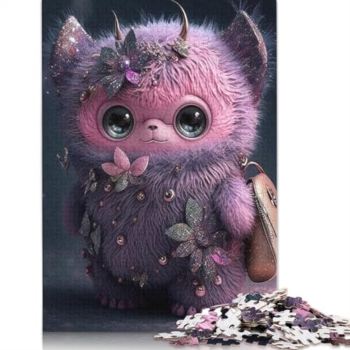 Niedliches Monster-Puzzle für Erwachsene, 1000 Teile, Familienspiel für Erwachsene und Jugendliche (75 x 50 cm) von QASEYIPV