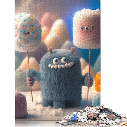 Niedliches Monster-Puzzle für Erwachsene, 1000 Teile, Familienspiel für Erwachsene und Jugendliche (75 x 50 cm) von QASEYIPV