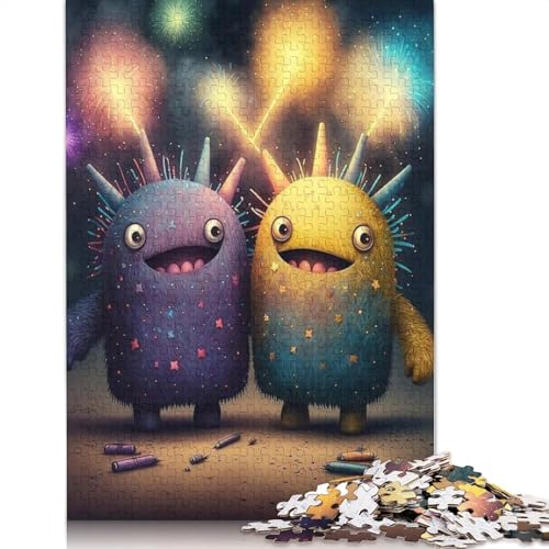 Niedliches Monster-Puzzle für Erwachsene und Jugendliche, 1000 Teile, Puzzle für Erwachsene, nachhaltige Puzzlespiele, 1000 Teile (38 x 26 cm) von QASEYIPV