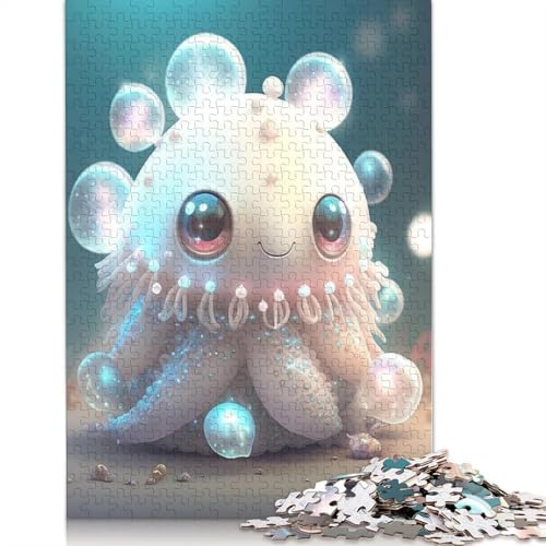 Niedliches Monster-Puzzle für Erwachsene und Teenager, 1000 Teile, Holzpuzzle für Teenager, Geschenke, Puzzlespiel, 1000 Teile (75 x 50 cm) von QASEYIPV