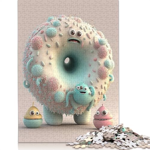 Niedliches Monster-Puzzle für Erwachsene und Teenager, 1000 Teile, Holzpuzzle für Teenager, Geschenke, Puzzlespiel, 1000 Teile (75 x 50 cm) von QASEYIPV