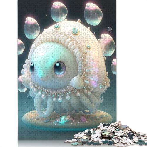 Niedliches Monster-Puzzle für Erwachsene und Teenager, 1000 Teile, Holzpuzzle für Teenager, Geschenke, Puzzlespiel, 1000 Teile (75 x 50 cm) von QASEYIPV