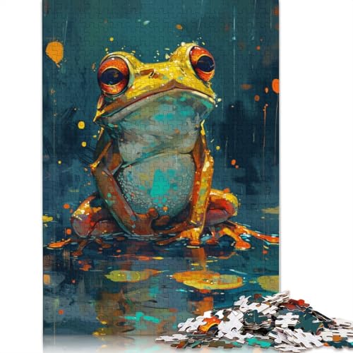 Niedliches kleines gelbes Frosch-Puzzle, kreative Spiele, Premium-Karton-Puzzle für Frauen und Männer, Geburtstagsgeschenk, 1000 Teile (75 x 50 cm) von QASEYIPV