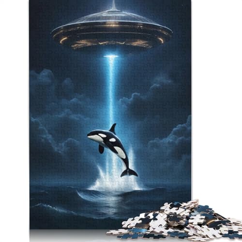 Orca-Wal-Alien-Raumschiff, 1000-teiliges Puzzle für Erwachsene – Familienaktivitäts-Puzzle, Lernspiele, schwierig und herausfordernd, 1000 Teile (75 x 50 cm) von QASEYIPV