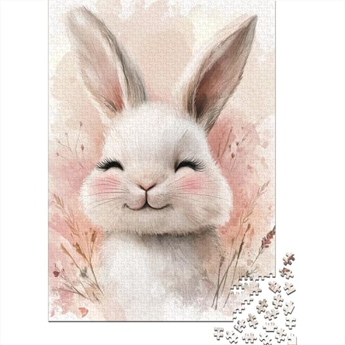 Osterpuzzle, 1000 Teile, niedlicher Hase, für Erwachsene und Kinder, kreativ, rechteckig, Papierpuzzle, lustiges Lernspielzeug, 1000 Teile (38 x 26 cm) von QASEYIPV
