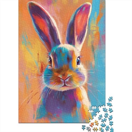 Osterpuzzle, 1000 Teile, niedlicher Hase, für Erwachsene und Kinder, kreativ, rechteckig, Papierpuzzle, lustiges Lernspielzeug, 1000 Teile (38 x 26 cm) von QASEYIPV