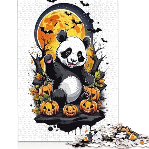 Panda Halloween Puzzle für Erwachsene 1000 Teile Puzzle für Erwachsene und Jugendliche Familienspiel 1000 Teile (75x50cm) von QASEYIPV