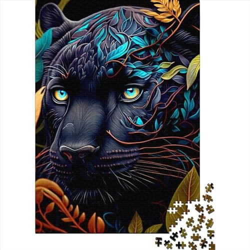 Panther 1000 Teile Puzzle für Erwachsene, Papierpuzzle, Halloween-Geschenke, Erwachsenenpuzzle, Lernspiel, Herausforderung, Spielzeug, 1000 Teile (38 x 26 cm) von QASEYIPV