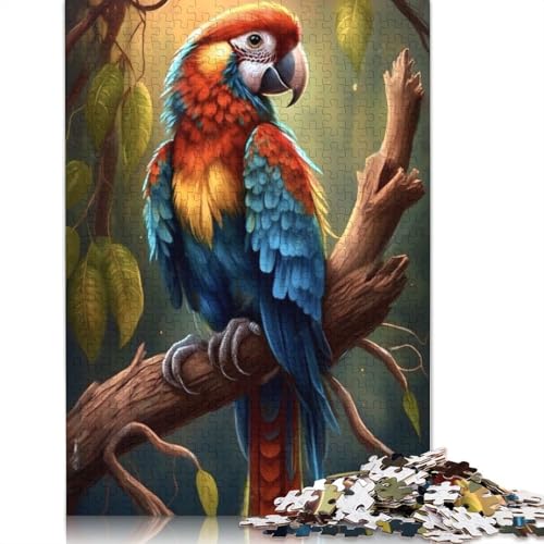 Papageien-Puzzle für Erwachsene und Jugendliche, 1000 Teile, Holzpuzzle für Teenager, Geschenke, Puzzlespiel, 1000 Teile (75 x 50 cm) von QASEYIPV