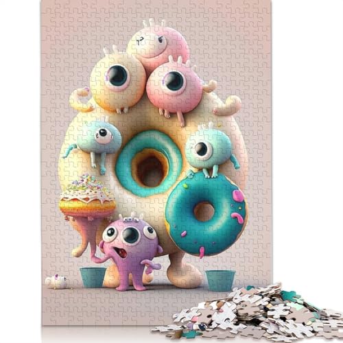 Papierpuzzle mit 1000 Stück, niedliche Monster für Erwachsene und Jugendliche ab 12 Jahren, 1000 Teile (38 x 26 cm). von QASEYIPV