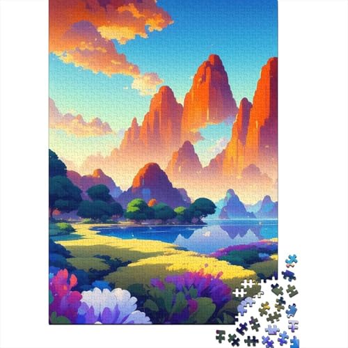 Papierpuzzle mit 1000 Teilen für Erwachsene, pädagogisches Spiel, Herausforderungsspielzeug, 1000 Teile (38 x 26 cm) von QASEYIPV