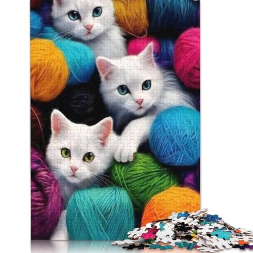 Papierpuzzle mit 1000 Teilen mit Tier- und Katzenmotiv, für Erwachsene und Jugendliche ab 12 Jahren, 1000 Teile (38 x 26 cm). von QASEYIPV