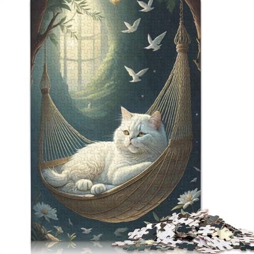 Papierpuzzle mit Katzen- und Tiermotiv, für Erwachsene, Lernspiel, Herausforderungsspielzeug, 1000 Teile (38 x 26 cm) von QASEYIPV