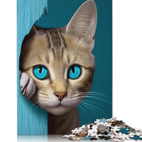 Papierpuzzle mit Katzenmotiv, für Erwachsene, Jugendliche, Heimdekoration, 1000 Teile (38 x 26 cm) von QASEYIPV